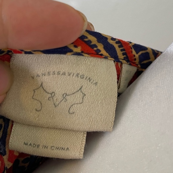 Anthropologie Vanessa Virginia "Mahdia" Peasant Top Southern Asian Prints 8 - Picture 6 of 10